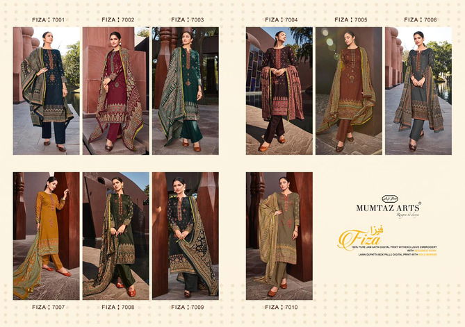 Mumtaz Fiza 7001 Fancy Festive Wear Heavy Jam Satin Embroidery Salwar Kameez Collection